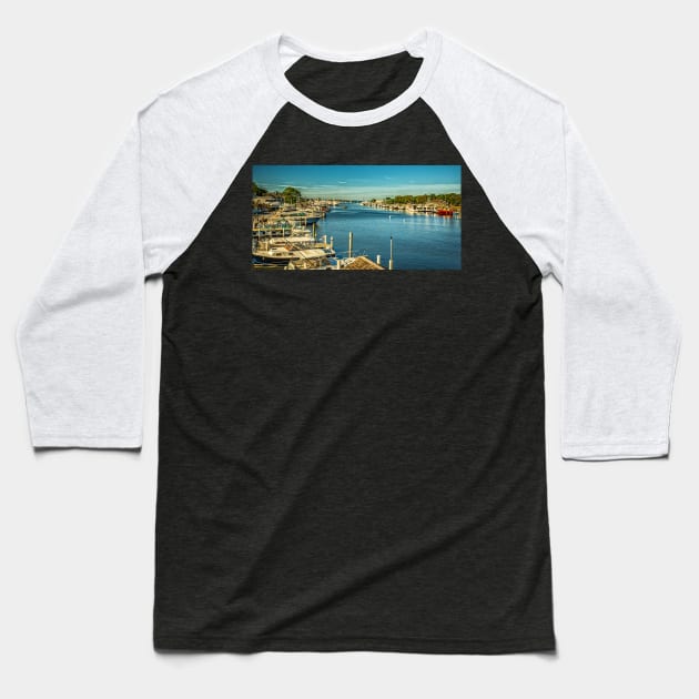Falmouth Harbor, Cape Cod Baseball T-Shirt by Gestalt Imagery